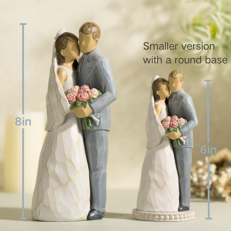 ShineOnAnegl 8“ Bride and Groom Statue Newlywed Couple Sculpture Wedding