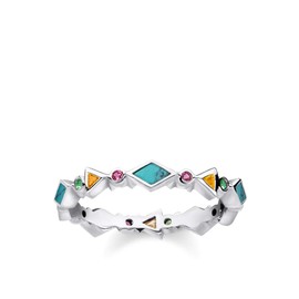 Thomas Sabo Women Ring Colourful Stones 925 Sterling Silver TR2229-984-7