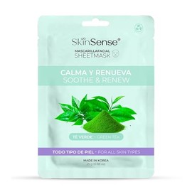 Skin Sense - Mascarilla Facial de Tela Biodegradable Coreana (1 Piezas) | Hecho en Corea | Ecológicas y Naturales - Innovadora Tecnología de Corea con Té Verde