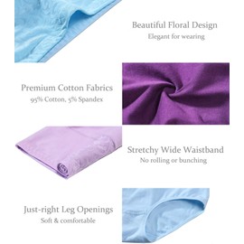 High Waist Tummy Control Panties for Women, Cotton Underwear No Muffin Top Shapewear Brief Panties (5-Pack Light Color, X-Small)