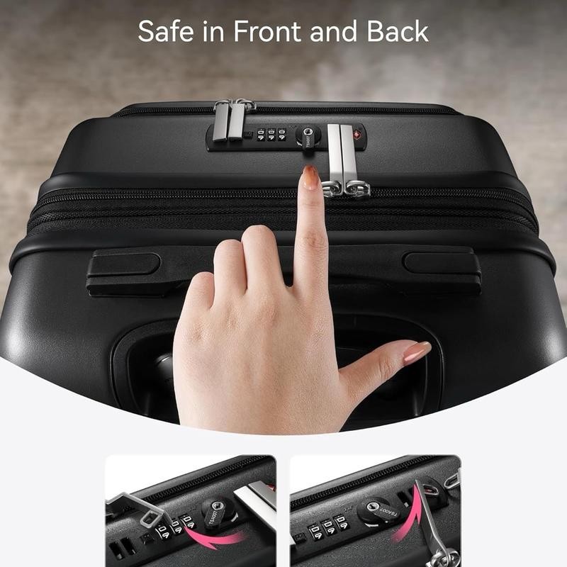 Luggex Carry on Expandable Luggage with charging ports and laptop