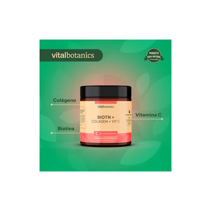 Biotina Pura + Colageno Hidrolizado Con 60 Capsulas