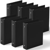 Henoyso 6 Pcs Mini 3 Ring Binders Plastic 2'' Binder,