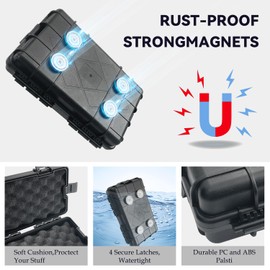 SUGOOE Magnetic Key Box for Under Car, Magnetic Key Hider, Waterproof Hidden Key Holder Case for Outdoor Travel, Magnetic Key Holder Under Car