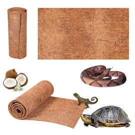 Tortoise Bedding Coconut Fiber – 3Rolls (19.7" x 11.8") Natural Eco-Friendly Reptile Carpet, Breathable Tortoise Substrate, Soft Snake Bedding, Reptile Mat for Leopard Gecko, Lizard, Turtle & Iguana