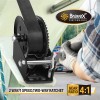 Bravex 2000LBS Boat Trailer Winch Hook Portable Hand Winch Two