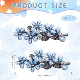 Jodsen Diamond Hair Clips, 2 Pcs Flower Hair Barrettes Hair Accessories and Girls, Diamond Flower Hair Slides Hair Styling Accessories Daily, Birthday, Wedding, Party, Dating, Dinners (Purple)