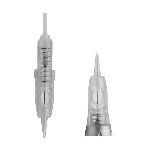 10PCS Intelli Needle Cartridge - Compatible with Intelli, i2, Lady, Arrow, & Meraki Tattoo Permanent Make Up Brows Machine by Mellie Microblading (Needle Cartridge, 1RL .35mm)