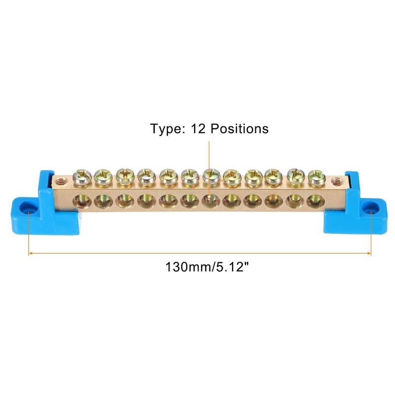 sourcing map 2 Pcs 12 Positions Bridge Design Terminal Bus