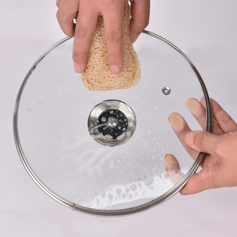 WANJICHENRUI Natural Loofah Brush Kitchen Sponge Loofah Scourer Dishwashing Kitchen