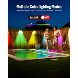 FabStyl Solar Fence Lights, 4 Pack Outdoor Fence Light Solar Powered with Sync Group Control & 10 Light Modes, Solar Wall Lights Outdoor Waterproof IP65 for Deck, Patio, Backyard, Wall, Pool, Step