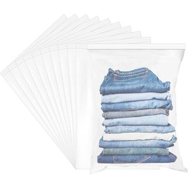 3.5 Gallon Heavy-Duty Plastic Zipper Storage Bags, 16x19 Inch Clear Reclosable Bags, 15-Pack Large Capacity Bags for Storage