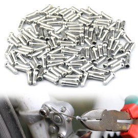 60 Pcs Bike Cable End Crimps, Aluminum Alloy Bicycle Cable Ends Brake Cables Crimps for Mountain Bicycle Road Bike
