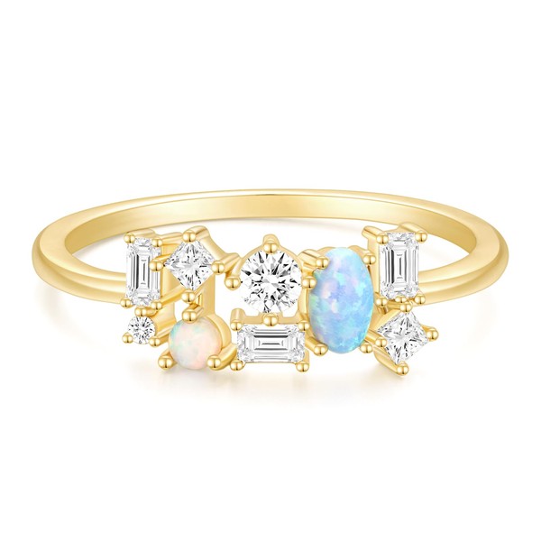 Mameloly 1.3mm 14K Gold Plated CZ Wedding Bands for Women