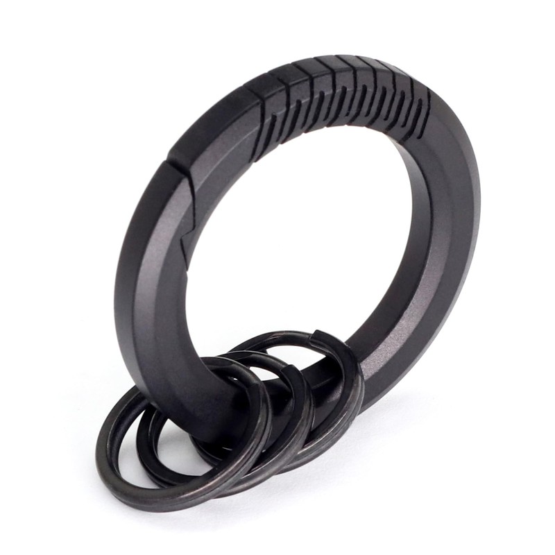 TUNUKE Titanium Carabiner Small Key Chain Keyring Ring Lightweight Mini,