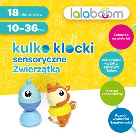 Trefl, Lalaboom Ball Sensory Decking, Animals, Set of 18, 4-in-1 Toy, Toddler Stones, Motor Development, Safe Learning Toy for Children from 10 Months