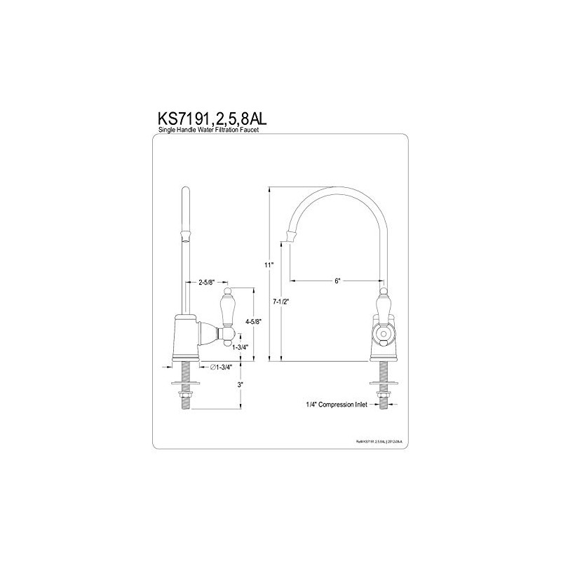Kingston Brass Gourmetier KS7192AL Restoration Single Handle Water Filtration Faucet,