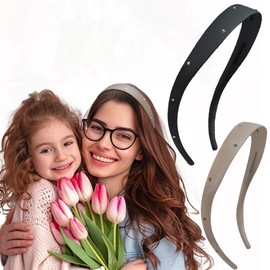 BIKCZEWIN 2PCS Fashion Thick Headbands for Women Comfortable No Slip Hair Bands Plastic Skinny No Pressure Hair Accessories with Teeth