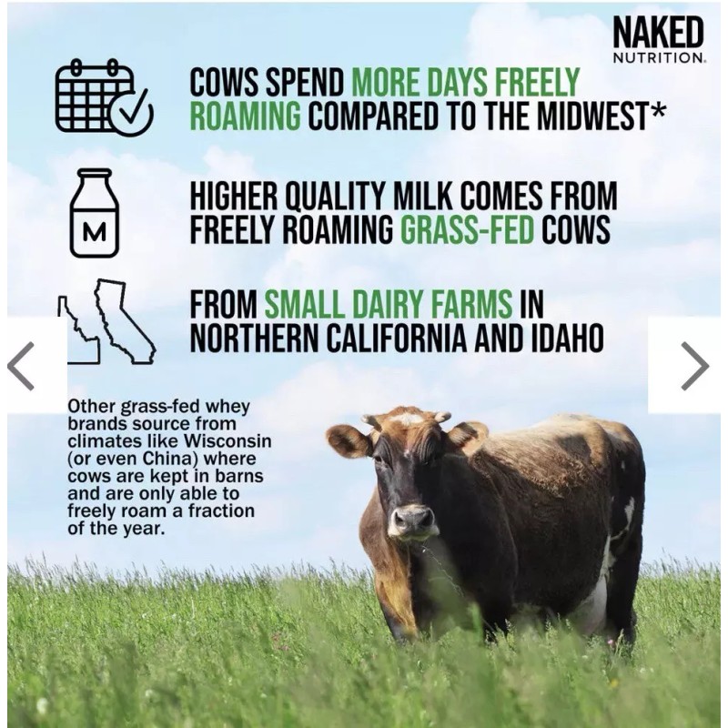 Naked Nutrition CHOCOLATE WHEY PROTEIN POWDER - 5LB - GRASS