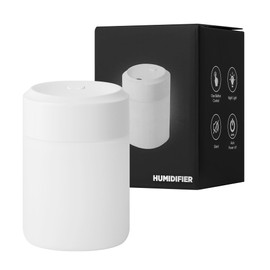 Cool Mist Small Humidifier, Multi-color LED Night Light, 200ml USB Desktop Mini Humidifier for Car, Office Room, Bedroom, 2 Mist Modes, Super Quiet (200ml with Black package)