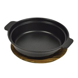 Pearl Metal HB-2452 Petit Cook Fluorine Processed Multi Grill Pot 6.3 inches (16 cm) with Wooden Base