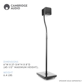 Cambridge Audio Minx 600P Adjustable Speaker Stands | Adjusts from 27.75-inch to 43.5-inch | Black (Pair)