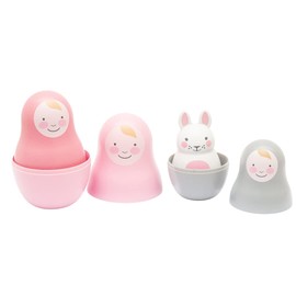 Rosa & Bo RBPnk01 Nesting Dolls, Pastel Pink
