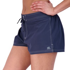 ZeroXposur Womens Swim Shorts with Liner – Quick-Dry Swim Shorts for Women - Adjustable Stretch Waistband and Back Pocket (Storm, XX-Large)