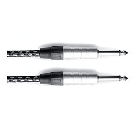 GEWA Mono Pro Line Instrument Cable 6 m Angled Jack Black / White Tweed Cable