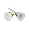 Mortise Lock Crystal Glass Door Knob Replacement Set, Brass Finish