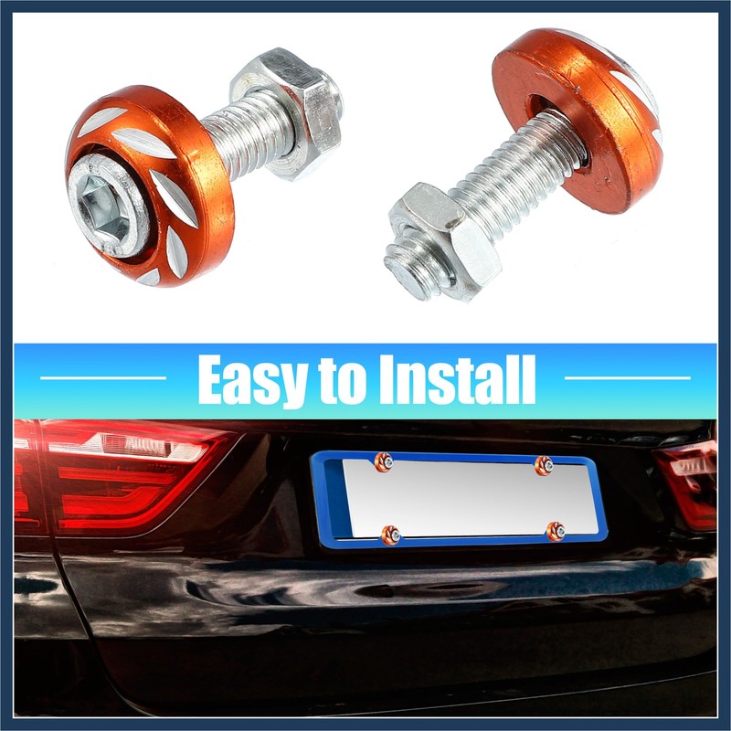 INFINAUTO 20 Pcs Aluminum Alloy License Plate Bolt Screw Nuts