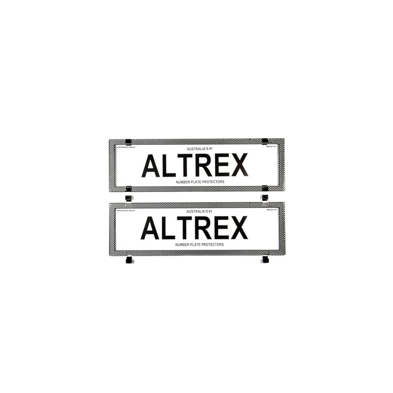 Altrex Number Plate Protectors -Slimline Silver Carbon Fibre Border 6SESV