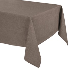 Elegant Tablecloth with Natural Linen Look, Lina Tablecloth and Table Runner, Choice of Size and Colour (Square 110 x 110 cm, Hazelnut)