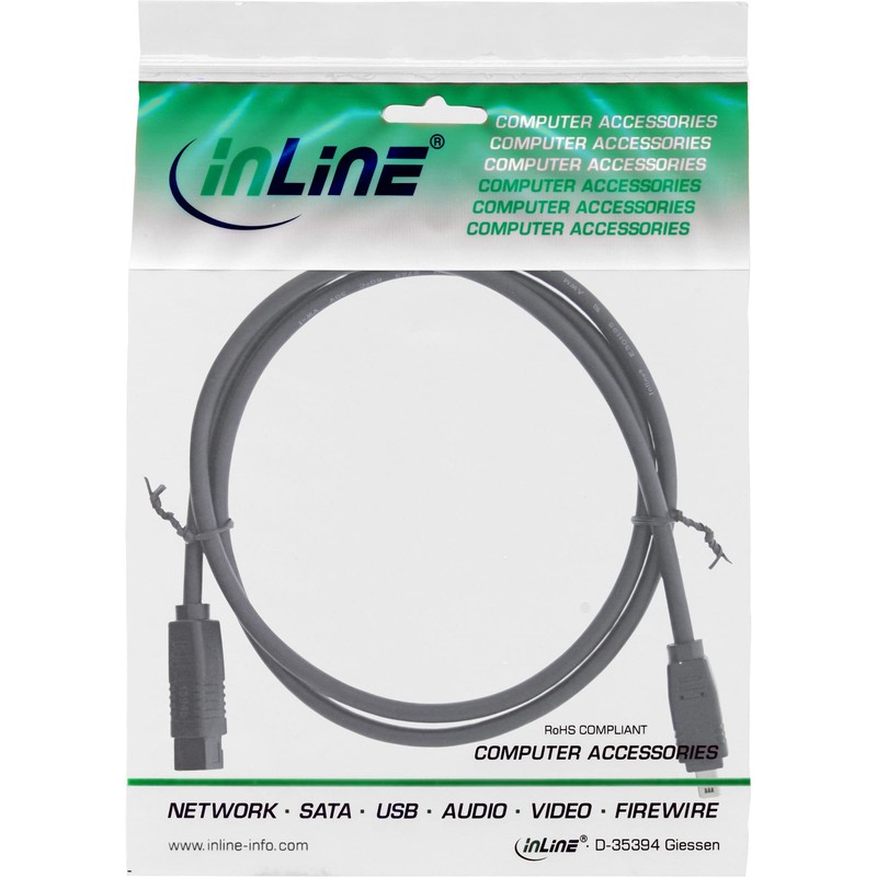 InLine® 1.8m 4 Male to 9 Male IEEE1394 FireWire Cable