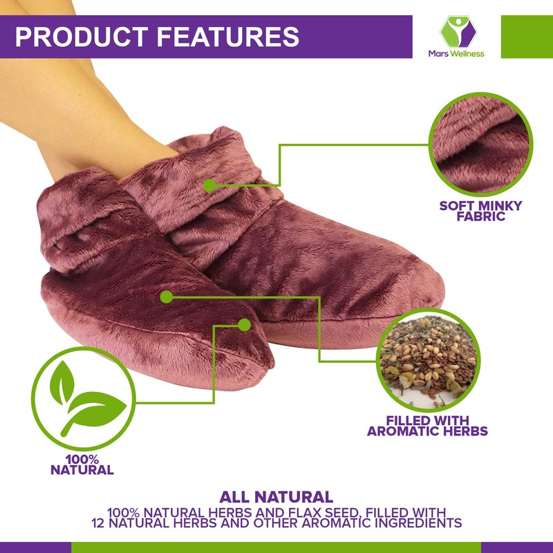 Mars Wellness Heated Microwavable Booties - Microwavable Socks Heated Booties