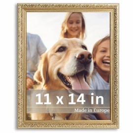 VictoR 11x14 Picture Frame Rubens Green Gold - Picture Frames 11x14 - with Shutterproof Acrylic Glass - Antique - Gold 11 by 14