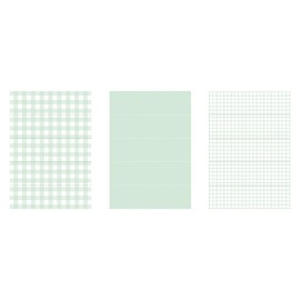 Marks MST-FA43-CMI Masking Tape Perforated Sheet "Muste" with Water-Based Pen Writing Tape Gingham Check Mint