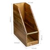 MyGift Premium Hotel Series Solid Acacia Wood Desktop Magazine File