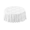 Emma Barclay Damask Rose Tablecloth, White, 63 Inch Round Diametre