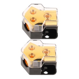 FELTECHELECTR 2Pcs Car Audio Power Splitter Distribution Block Automotive Ground Cable Splitter for Multiple Audio Devices Input to Output Compatible with All Car Models