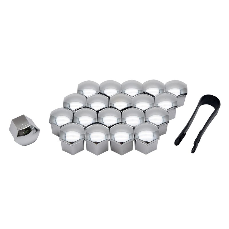 Riloer 19mm Lug Nut Covers 20PCS, ABS Chrome Plastic Nut