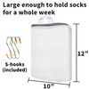 3Pcs Hanging Laundry Bags for Socks with S Hooks, 12
