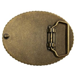 H11659 Oval Rope Edge Buckle Blank Plain Buckle Fits 1-1/2"(38mm) Belt Strap (Antique Brass)