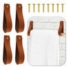 Abeillo 4 Pcs Leather Wall Hooks, Wall Hanging Straps Hanger