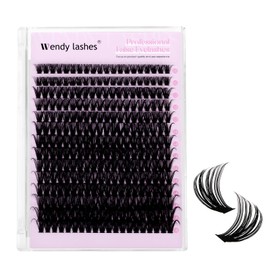 Cluster Lashes D Curl Individual Eyelashes Natural 60D-10-18mm Mixed Wispy Lash Clusters Reusable DIY Lash Extension at Home(FKDP-lash-60D-D)
