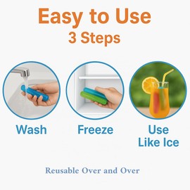 Reusable Ice Cube Sticks – Freezable, BPA-Free Cooling Sticks for Water Bottles, Cocktails, and Beverages (12)
