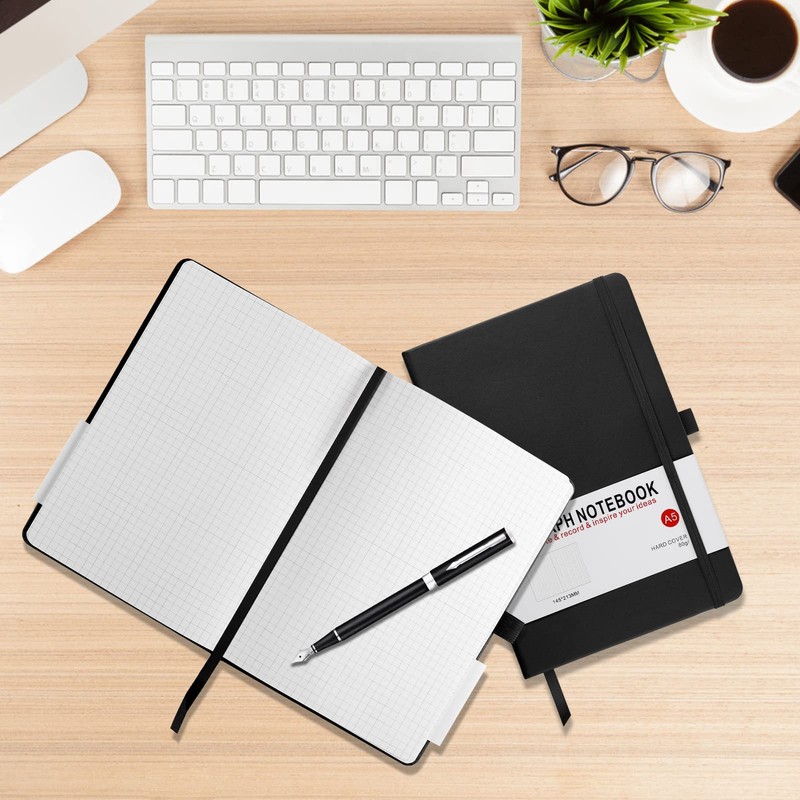 HIJYOO A5 Graph Paper Notebook, Squared Notebook 200 Pages A5
