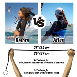 YOKUSHI 4 Packs 35" Sport Hair Ties for Women, Elastic Colorful Braided Hair Ties Ponytail Holders No Damage for Long Thick Curly Hair, Tangle Free Wrap Hair Ties for Swimming Surfing Riding (35"-B)