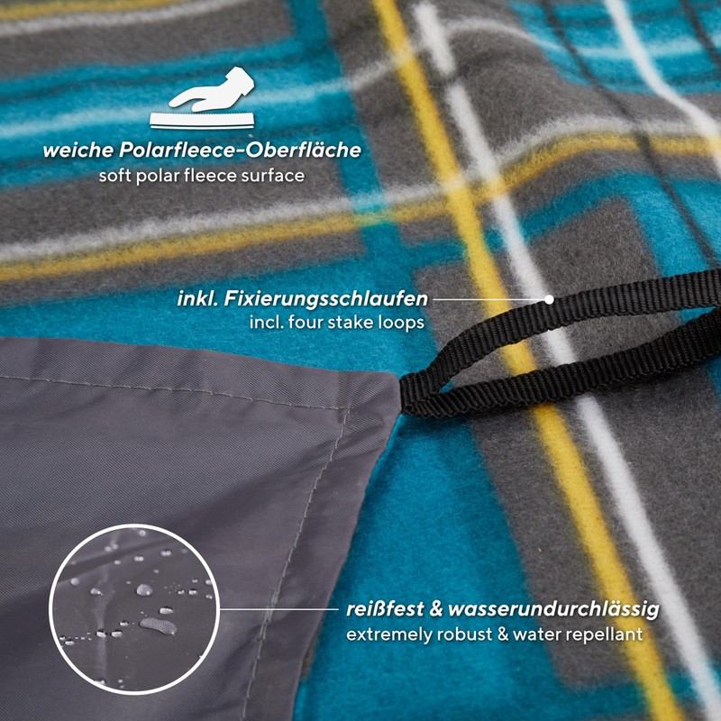 Uquip Scotty Polar Fleece Checquered Picnic Blanket, Scotty M (150