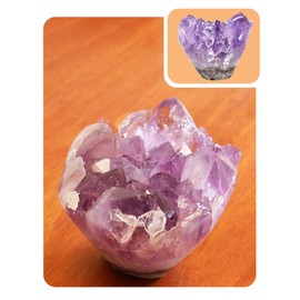 HoHpHq Natural Healing Amethyst Crystal Rock,Polished Flower Shaped Purple Crystals, Large Raw Real Quartz Stones for Home Décor,Chakra,Meditation,Gift (Light Purple 11 oz - 16 oz)